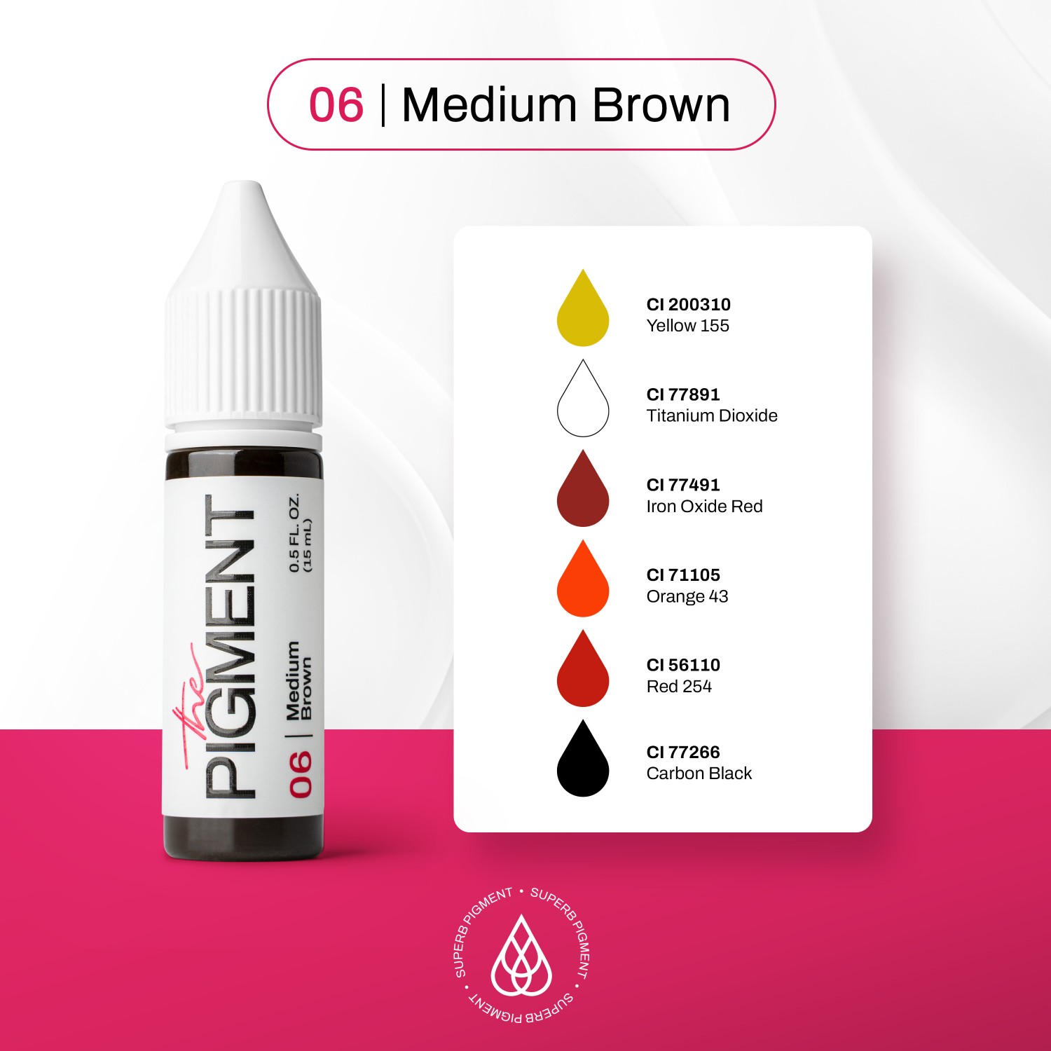 THE PIGMENT წარბის პიგმენტი Medium Brown 15 მლ.